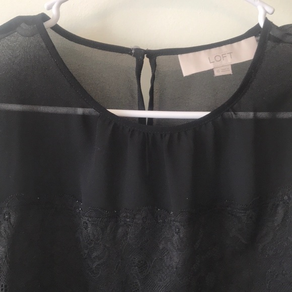 BLACK BLOUSE WITH LACE DETAILING - Picture 3 of 5
